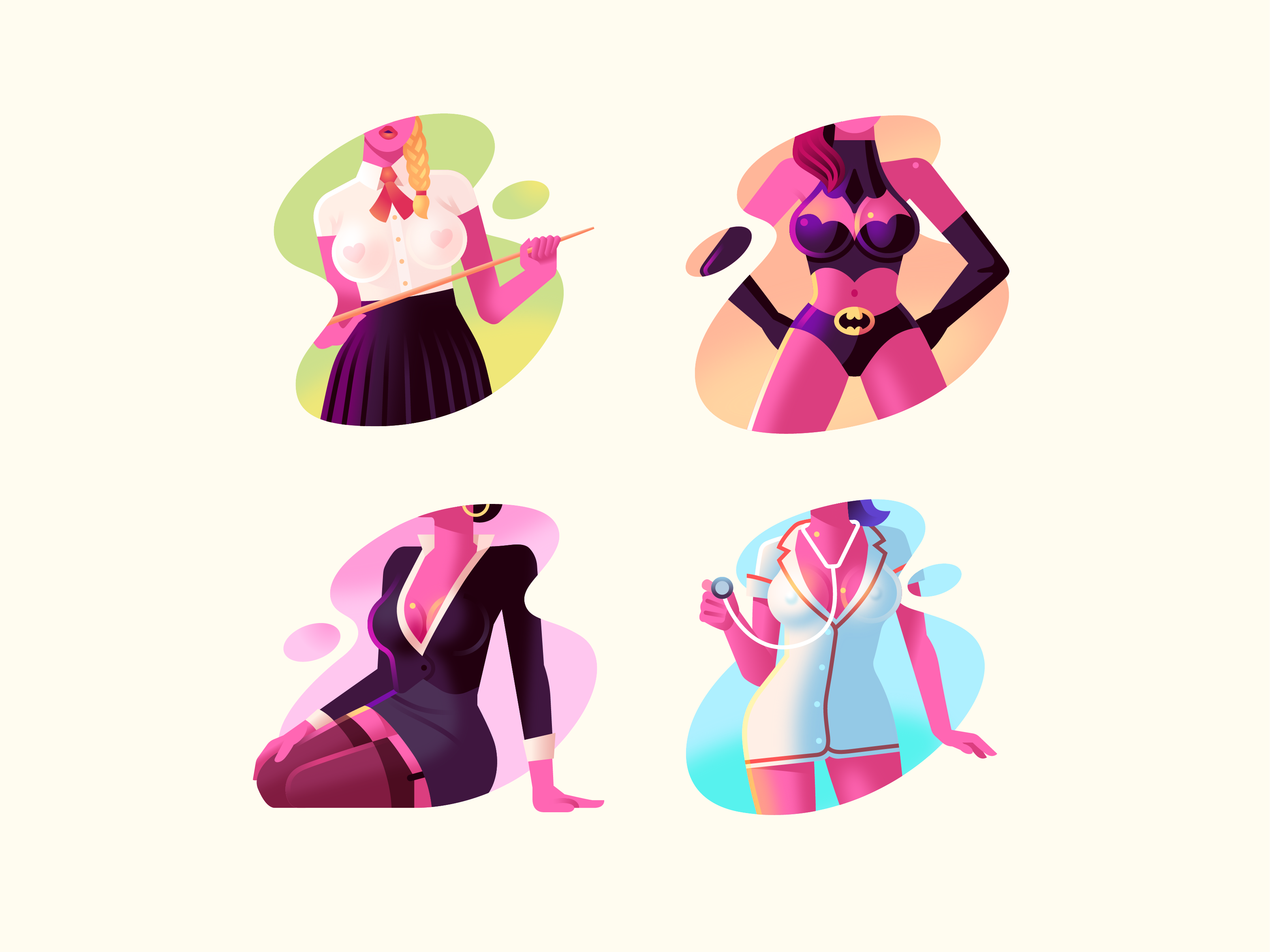 Sensual Icons #2 batman body business lady nurse schoolgirl sexy woman