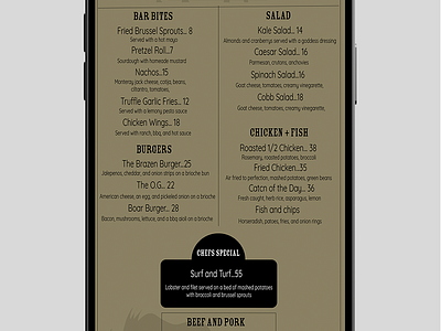 iPhone Gastropub Menu Design art direction brand brand design brand identity branding brands creative direction design digital menu graphic design illustration logo menu design restaurant brand restaurant visual identity type type design ui ux visual identity