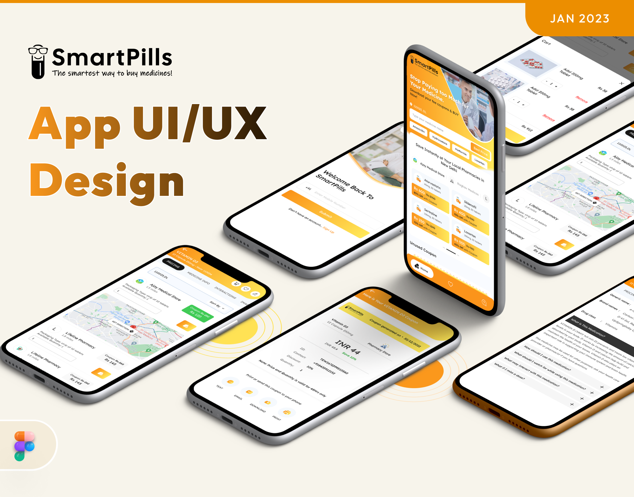 Smart Pills Web and App Design UI app design app interface app interface design brand design branding figma figma design medical app design medical website medicine app design medicine coupons app medicine website design pharma app ui user experience design user interface user interface design website design