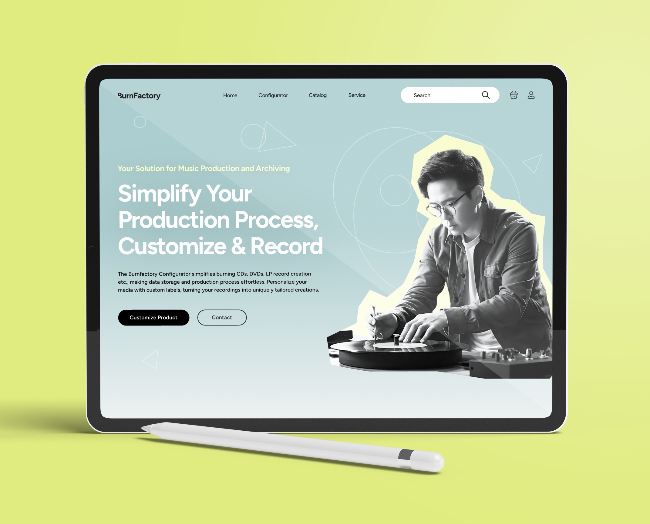 UI Burnfactory Configurator customizer ui user interface web