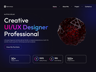 UI portfolio website design branding graphic design ui