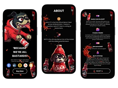 Heinz57 Crypto landing page graphic design landing ui