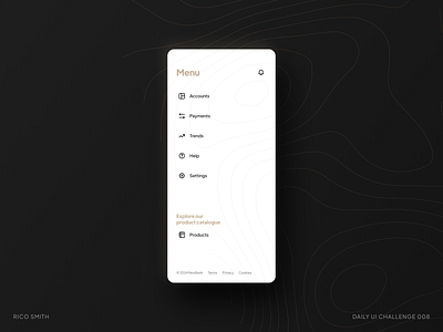 Daily Challenge 007 - Menu daily ui daily ui challenge design ui ux