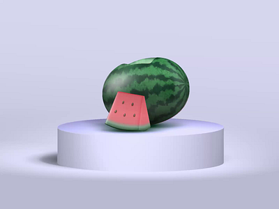 3D #1 Watermellon 3d 3d web animation animation arvr challenge food fruit product showcase spline splinetool ui user interface watermellon