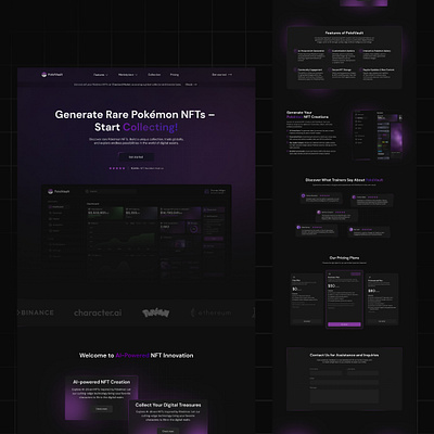 POKEMON NFT GENERATOR WEB DESIGN dashboard design figma graphic design homepage interactive landing page ui ux web design website