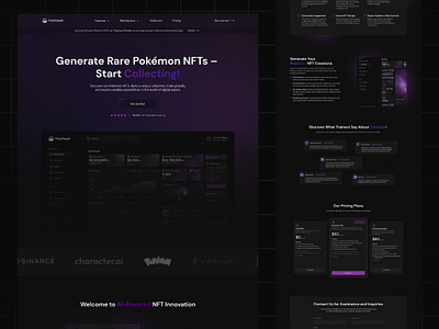 POKEMON NFT GENERATOR WEB DESIGN dashboard design figma graphic design homepage interactive landing page ui ux web design website