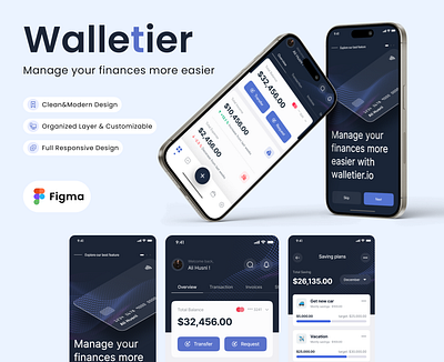 Walletier Finance application graphic design mobileapp ui