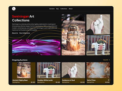 Art Auction Landing Page app design art auction design desktop ios iphone landing page paint ui ux web web design