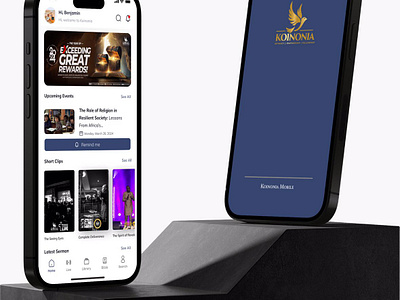 Koinonia Mobile. christianity church design mobile app product design ui