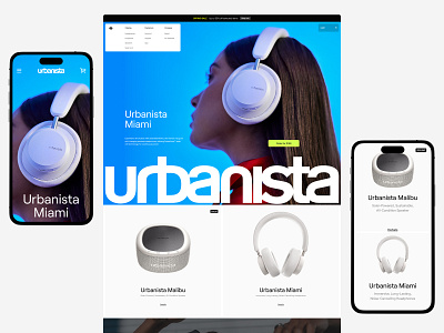 Urbanista Website app clean design desktop flat headphones interface shop store ui ux website