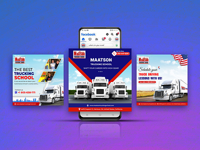 Social Media Advertisement designs of Maatson Trucking School ads design banner design branding design graphicdesign homepage design illustration ui ui design webdeisgn