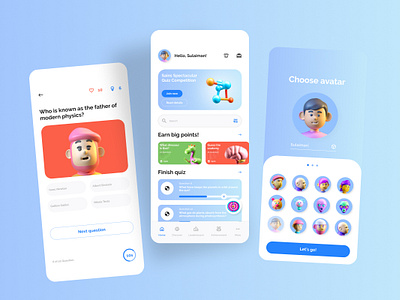 Naire - Trivia Quiz Mobile App answer application apps ask brain challenge contest design game illustration interface interview knowledge layout question questionnaire test trivia ui ux