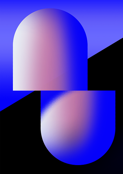 Moment of Transition art blueandpink contemporary futuristic gradient illustration motion graphics poster print ui
