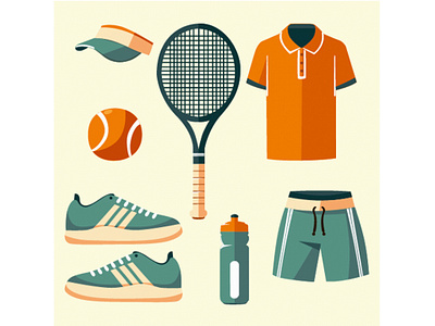Set Object Elements Tennis Training Competition ball clipart competition court element equipment game net object outfit player playing racket racquet sport tennis tournament training trophy wimbledon