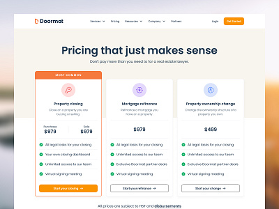 Doormat ~ Pricing Page app app design icons landingpage pricing page pricing section typography ui ui design web web design website