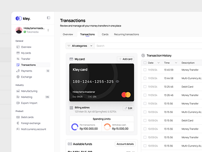 Kley - Finance Management Dashboard analysis bank dashboard finance management money saas web app