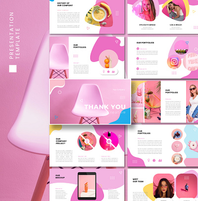 Creative Presentation Template pink pop portfolio template