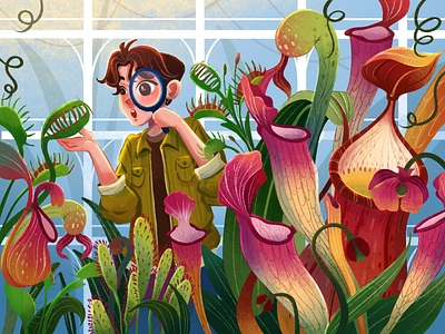 The Secret Life of Carnivorous Plants art artwork branding carnivorous character childrenillustration design digitalart garden header illustration landingpage plant illustration plants ui ui ux web design website website header