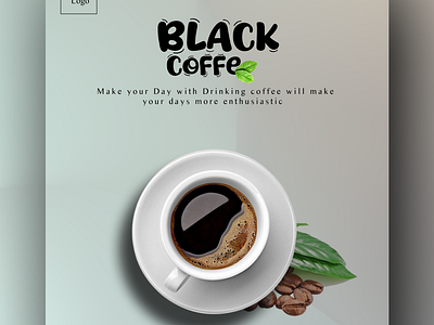 Black Coffe Poster, Make your Day graphic design