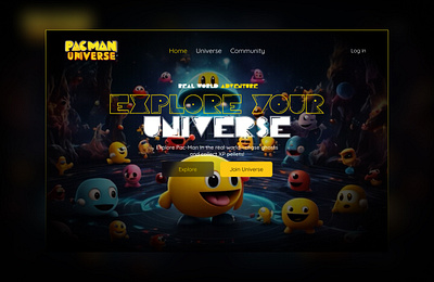 PAC MAN UNIVERSE 3d ai animation ai ui design animation branding figma figma animation figma design graphic design logo motion graphics pacman pacman design ui ui design ui inspiration uiux ux web web design