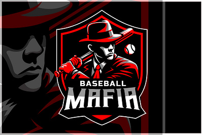 Baseball Mafia Logo baseball branding esport gangster logo mafia mafioso mobster sport suit tuxedo yakuza