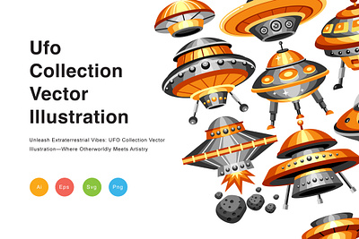 Ufo Collection Vector Illustration objects