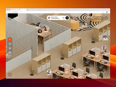 Roomeet Virtual Workspace 3d 3d modeling animation interaction prototype saas ui ui animation ui interaction user interface virtual office virtual office ui virtual space virtual workspace web app website