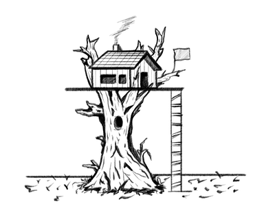 Treehouse design illustration treehouse