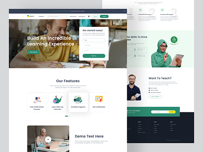 E-Learning landing page design branding course dailyui design e learning landing page learning shop ui ux