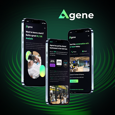 Agene - Technology company website ui