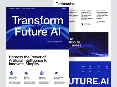 Future.Ai - Landing page design agency ai artificial artificial intelligence branding clean design graphic design home page lading page modren top design ui ux web website website design