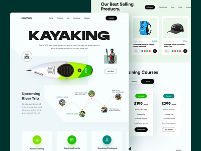 Kayaking Website Design adventure boat branding commerce design ecommerce kayaking landing page orix product shop shopify shopping travel ui web web design webdesign website