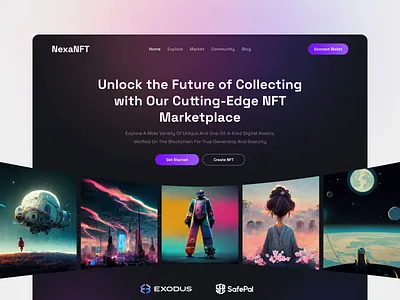 NFT Marketplace UX/UI Landing page art design homepage landing landing page landing page design landingpage landscape marketing marketplace nft ui ui design ui ux user experience user interface ux ux design uxui web