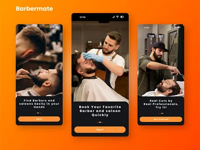 Barber booking App 3d animation barber booking mobile app branding design graphic design logo mobile mobile app mockups motion graphics prototyping screens ui ui design uiux user experience user interface wireframe
