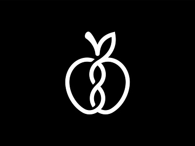 DNA Apple Logo app apple branding dna endless graphic design infinite infinity logo loop minimalist plant vector