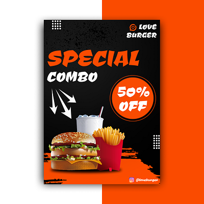 Burger Flyer Design branding burger design discount figma flyer food graphic design illustration special vector