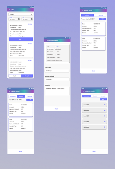 Vehicle Booking App (Tracking Drivers) for Travels Company design typography ui ux