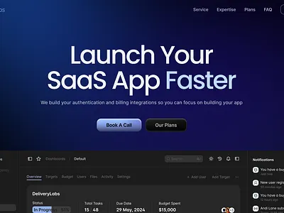 Delivery Labs — Hero Section landing page saas saas design website design website design for saas