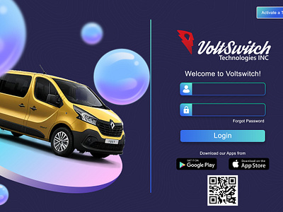 Voltswitch Login Screen 3d branding graphic design login screen ui