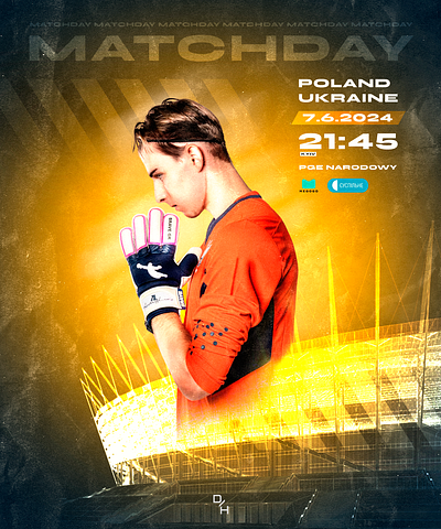 MatchDay / Poland - Ukraine / Lunin football graphic design social media sports design
