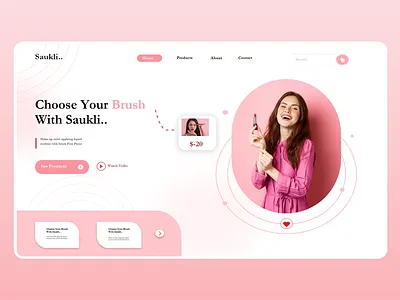 Makeup Website figma design herosection homepage makeup makeup website makeuphomepare ui uidesign uiuxdesign visualdesign webdesign website websitedesign