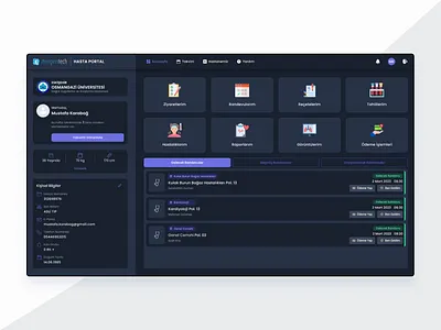 Hasta Portal Dashboard Dark branding dashboard ui design interaction design ui ux web webdesign
