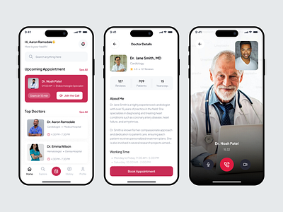 Medlink - Medical Doctor Consultation App animation appointment consultation doctor doctor app doctor appointment health app healthcare healthcare app hospital app interaction medical medical app medical care medicine mobile mobile app design mobile ui patient app product design