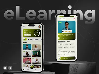 eLearning Mobile App📱 Design Concept branding design e learning education education app exploration illustration minimal mobileapp modern design online learning online study onlineclass study app technology uidesign uiux user interface uxdesign webdesign