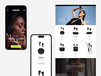 Urbanista Website app catalog clean design desktop earphones flat headphones interface shop store ui ux web website