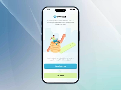 InvestIQ | Investment Platform- Mobile App UI animation bank branding business discover financial fintech illustration iot mobileapp motion payment productdesign send stocks token trasnfer typograph webdesign