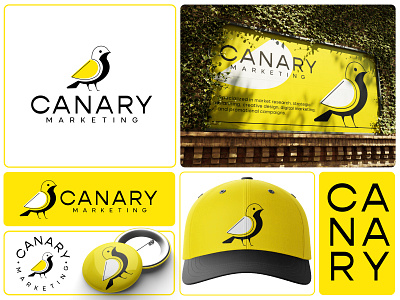 Canary Marketing alex seciu bird logo branding canary canary logo logo design logo designer marketing logo