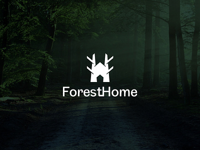 ForestHome Logo, Logo design adobe brand identity brand logo branding business logo extra forest graphic design home house icon logo design logos mark minimalist logo modern logo nature symbol tree