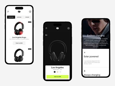Urbanista App app cart catalog clean design earphones flat headphones interface mobile ui ux