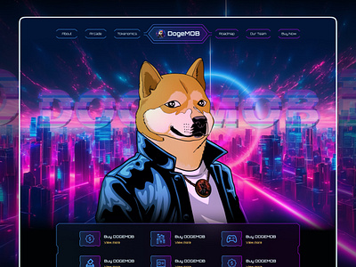 DOGEMOB – The Next Rising MemeCoin Design catcoin coin landing page crypto web currency dogcoin doge doge meme coin landing page